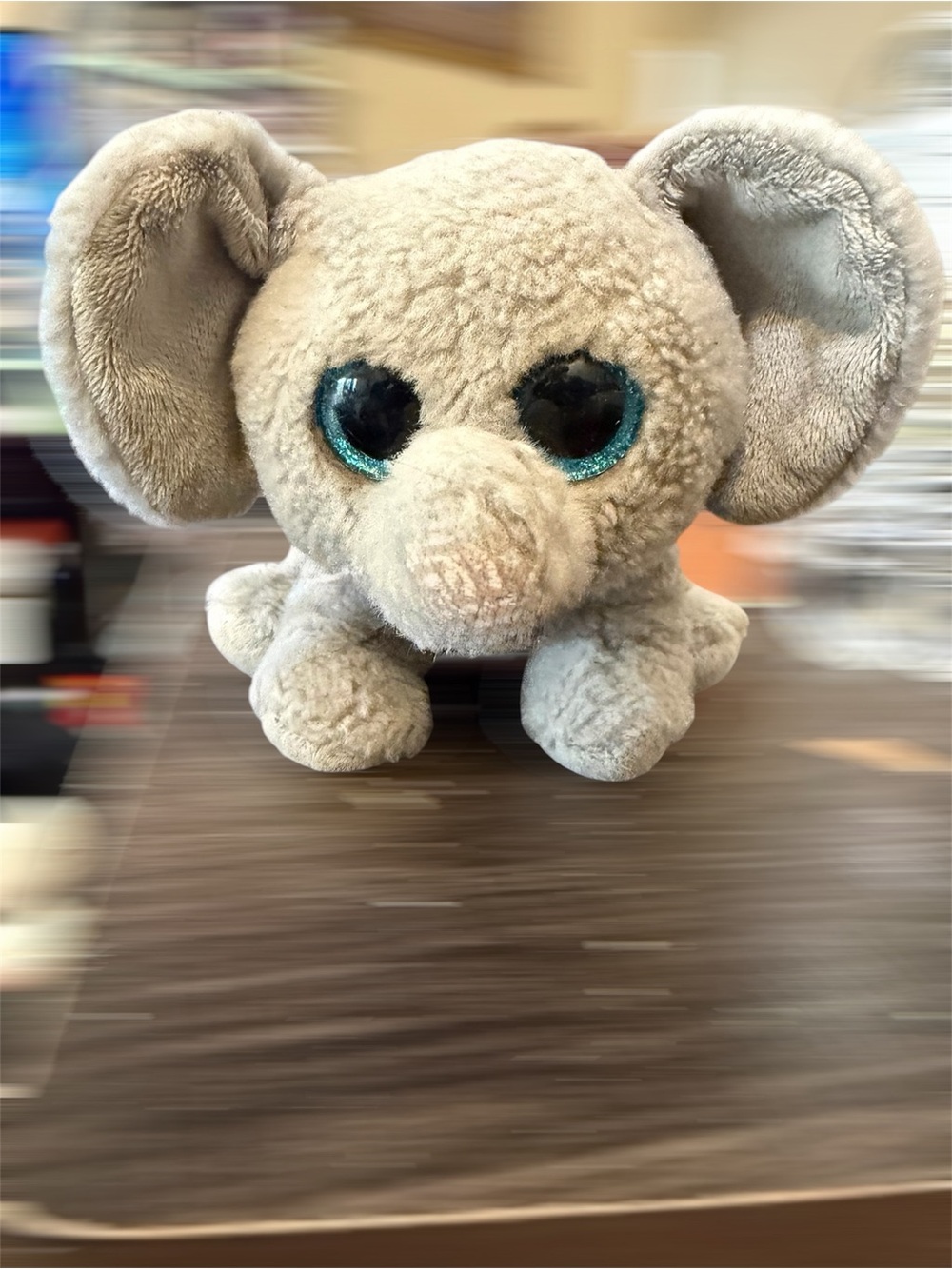 Ty Cream Elephant Plush with Orange Heart Tag